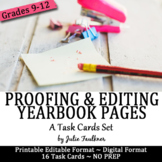 Yearbook Proofing and Editing Task Cards, Printable and Digital