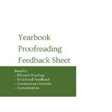 Yearbook Proofreading Feedback Sheet
