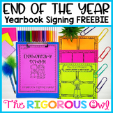 Yearbook Signing Book - End of the Year FREEBIE