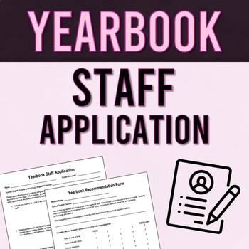 Preview of Yearbook Staff Application - Editable