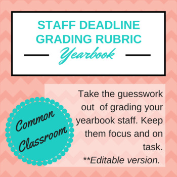 Preview of Yearbook Staff Deadline Grading Rubric (EDITABLE!)