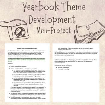 Preview of Yearbook Theme Development Mini-Project