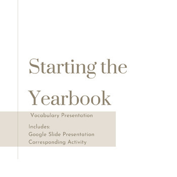 Preview of Yearbook Vocabulary Lesson - Starting The Yearbook