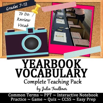 Preview of Yearbook Vocabulary Teaching Pack, PPT, Interactive Notebook, Game, Quiz