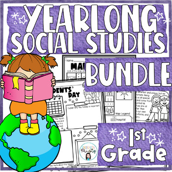 Preview of Yearlong 1st Grade Social Studies Bundle of Activities, Worksheets and Units