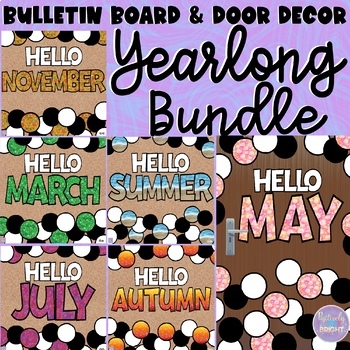 Preview of Yearlong Bulletin Board and Door Decor Bundle