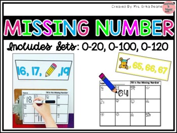 Preview of Missing Numbers- Yearlong! Ordering Numbers Sets to: 20, 100 & 120!