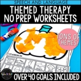 Yearlong No Prep Themed Worksheets for Speech Therapy