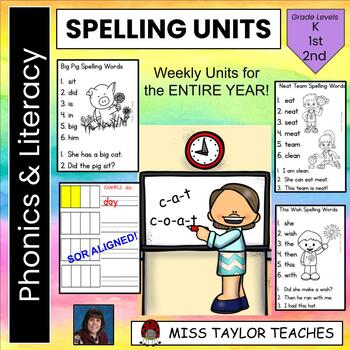 Preview of Yearlong Spelling Curriculum  - spelling lists - word work - word mapping - SOR