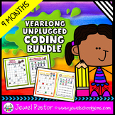 Yearlong Unplugged Coding Activities BUNDLE with Thanksgiv