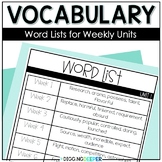 Weekly Vocabulary Activities WORD LISTS Printable and Goog