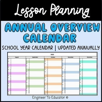 Preview of Yearly Annual Overview Planner Planning Template UPDATED EACH YEAR 2023 2024