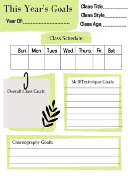 Preview of Yearly Classroom Goal Template