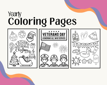 Preview of Yearly Coloring Pages
