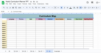 Preview of Yearly Curriculum Planning Map