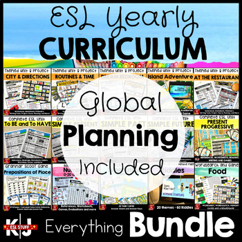 Preview of Yearly ESL Curriculum for Immersion Contexts | Grammar, Projects, Games & more