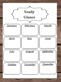Preview of Yearly By Month Calendar - Birthdays Events Holidays Halloween Christmas Easter