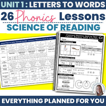 Preview of Yearly Phonics Lessons Plans and Activities for Older Students - Letter to Words