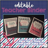 Editable Teacher Binder { Pink & Aqua Nautical } Ultimate 