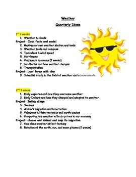 Preview of Yearly Weather Theme Science and SS layout