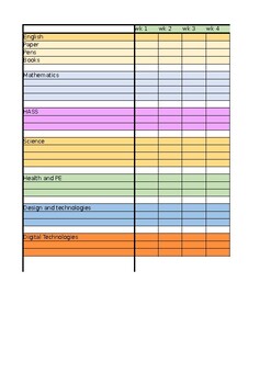 Preview of Yearly school budget planner