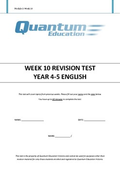 Preview of Years 4-5 English Test on Spelling, Grammar, Comprehension & Writing (Part 10)