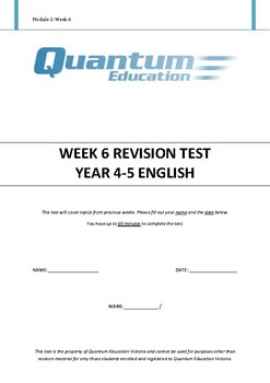 Preview of Years 4-5 English Test on Spelling, Grammar, Comprehension & Writing (Part 8)