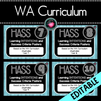 Preview of Years 7 - 10 WA HASS Learning/Goals and Success Criteria Bundle
