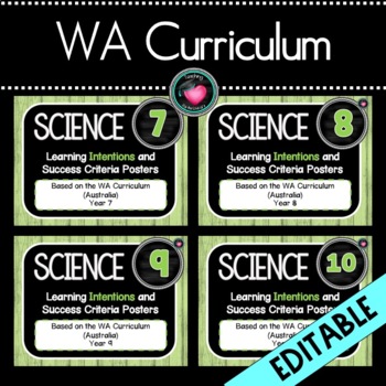 Preview of Years 7 - 10 WA SCIENCE Learning/Goals and Success Criteria Bundle