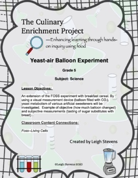 Preview of Yeast-air Balloon Experiment |STEAM Cooking Lesson | Distance Learning | FOSS