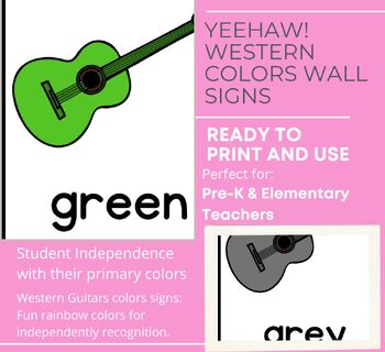 Preview of YeeHaw! Western Themed Color Displays on Guitars, Ready-to-Use