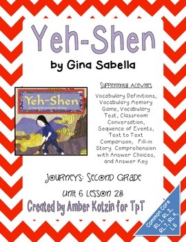 Preview of Yeh-Shen Supplemental Activities 2nd Grade Journeys Unit 6, Lesson 28