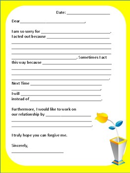 Preview of Yellow Apology Letter