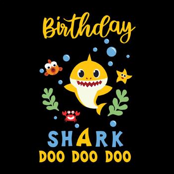 Yellow Birthday Baby Shark Doo Doo Doo Svg, Birthday Svg, Birthday Baby ...