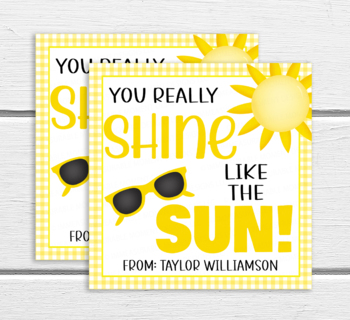 Printable Teacher Appreciation Gift Tag  Thank You Teacher Editable G –  Sunshine Parties