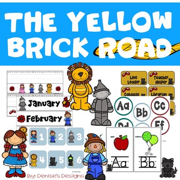 Preview of Yellow Brick Road Classroom Decor ~ Editable Word Wall