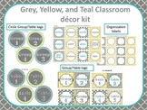 Classroom Decor Yellow, Grey, and Teal Bundle
