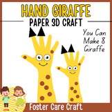 Yellow Hand Giraffe & Baby Giraffe 3D Paper Craft | Foster