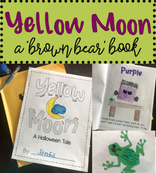 Preview of Yellow Moon Halloween Brown Bear type book includes SVG files emergent readers