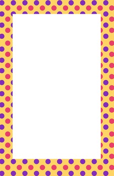 Yellow, Pink, Purple Polka dot Border | TpT