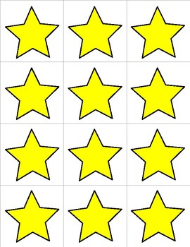 yellow star numbers 0 31 pocket chart cards calendar tpt