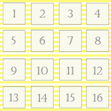 Yellow Striped Calendar Numbers