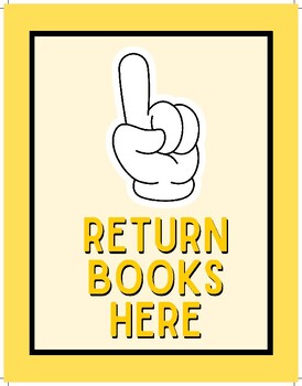 Yellow Themed Book Return Signs by HenRyCreated | TPT