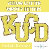 Yellow Varsity Letters Alphabet