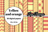 Yellow and orange digital papers