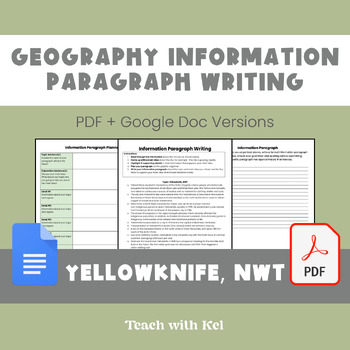 Preview of Yellowknife Writing Task - Geography Information Writing Assignment
