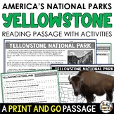 Yellowstone National Park Information Reading Passage and 