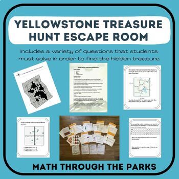 Preview of Yellowstone National Park Treasure Hunt Escape Room: Math Real World Questions