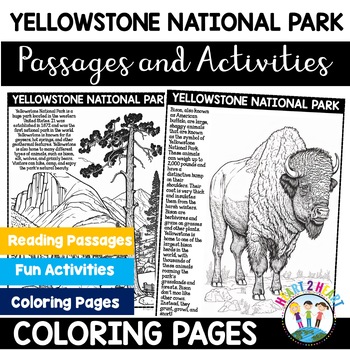 Preview of Yellowstone National Park Unit With Coloring Pages Sheets Activity