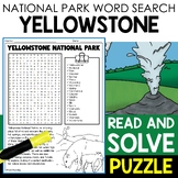Yellowstone National Park Word Search Puzzle National Park